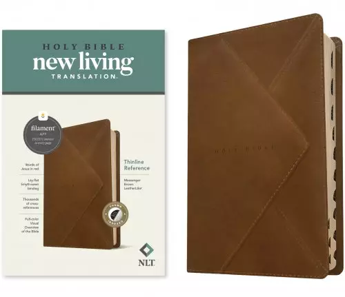 NLT Thinline Reference Bible, Filament-Enabled Edition (LeatherLike, Messenger Brown, Indexed, Red Letter)