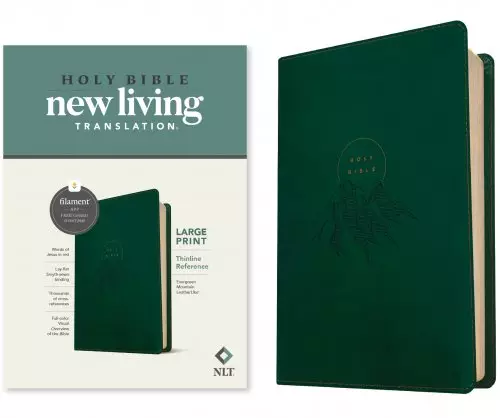 NLT Large Print Thinline Reference Bible, Filament-Enabled Edition (LeatherLike, Evergreen Mountain , Red Letter)