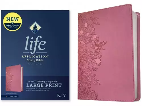 KJV Life Application Study Bible, Third Edition, Large Print (LeatherLike, Peony Pink, Red Letter)