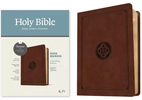 KJV Wide Margin Bible, Filament-Enabled Edition (LeatherLike, Dark Brown Medallion, Red Letter)