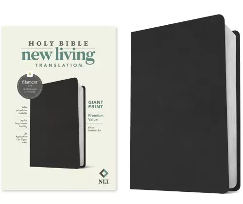 NLT Giant Print Premium Value Bible, Filament-Enabled Edition (LeatherLike, Black)