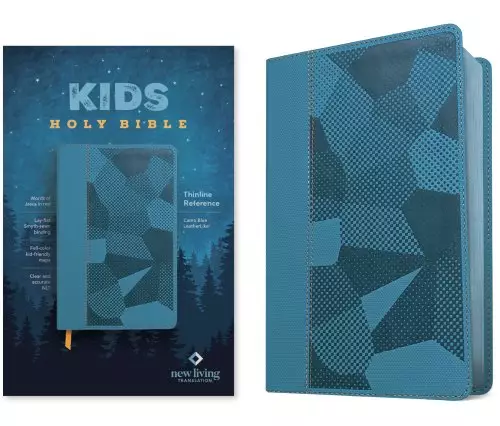 NLT Kids Bible, Thinline Reference Edition (LeatherLike, Camo Blue, Red Letter)