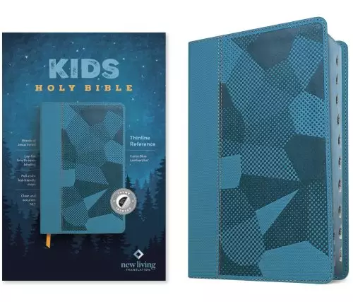 NLT Kids Bible, Thinline Reference Edition (LeatherLike, Camo Blue, Indexed, Red Letter)