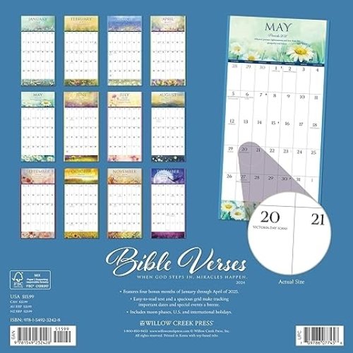 Bible Verses 2024 12 X 12 Wall Calendar: Free Delivery at Eden.co.uk