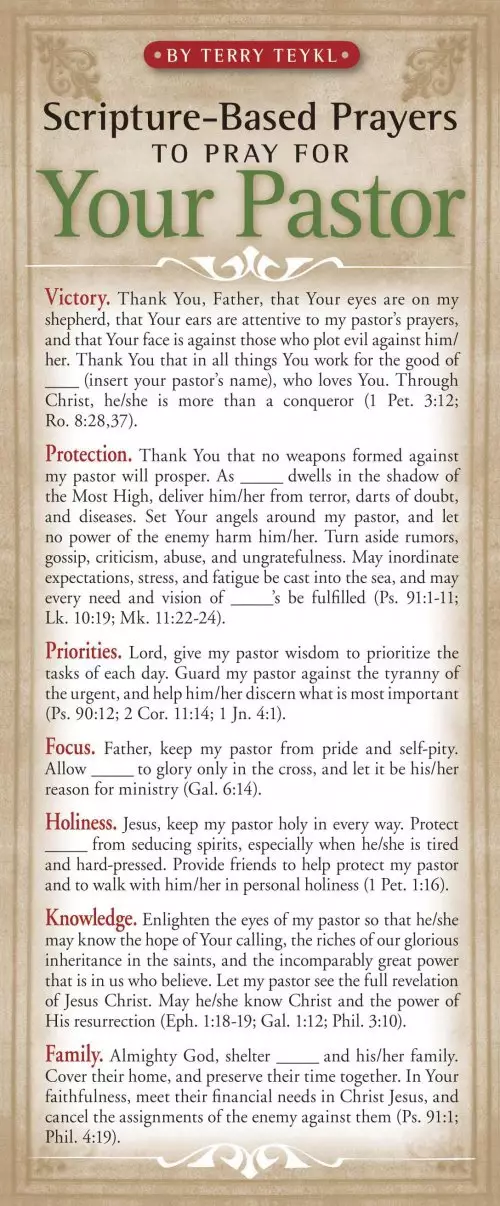 Scripture Based Prayers For Your Pastor (50 pack)