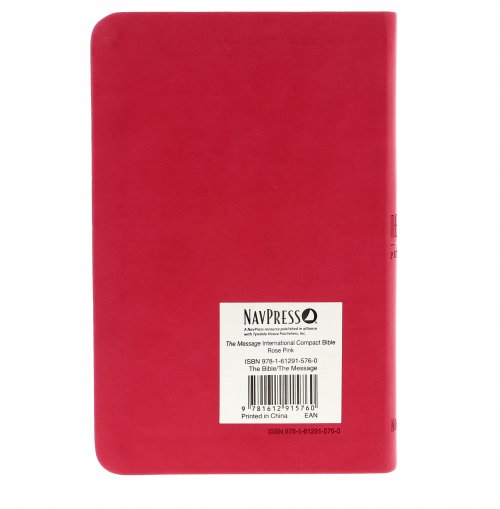 The Message Bible Compact, Bible, Pink, Imitation Leather, Durable Cover, Contemporary Language, Unique Verse-Numbering System
