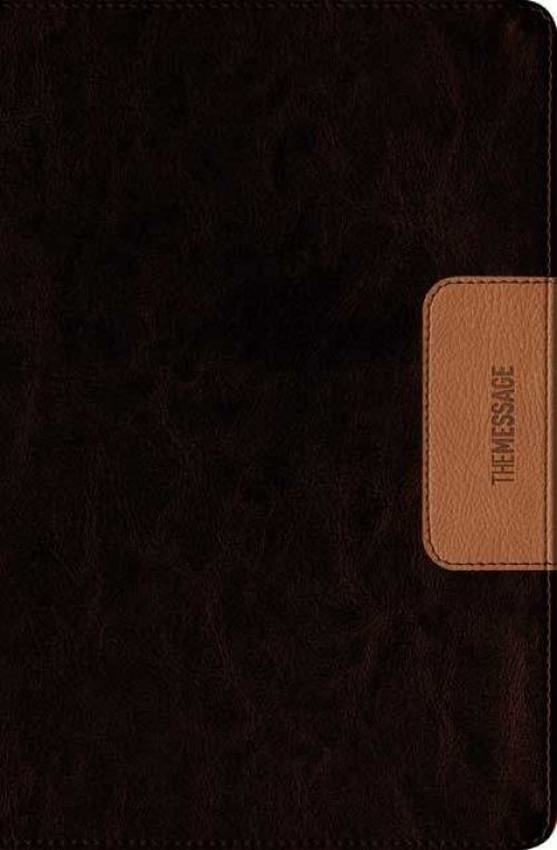 The Message Bible Slimline, Bible, Brown, Imitation Leather, Paraphrase, Single Column, Ribbon Marker