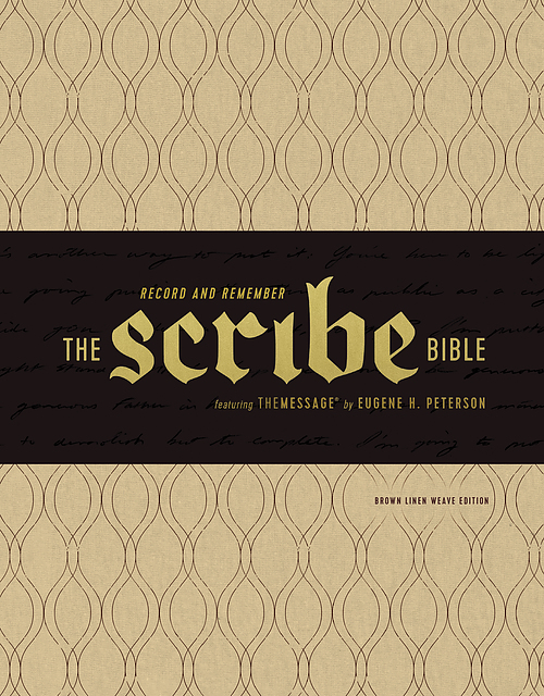 The Message Scribe Bible Journalling Bible, Brown, Imitation Leather, Wide Margin, Notetaking