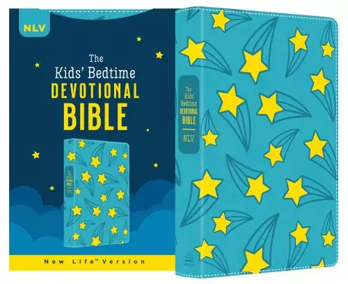 Kids' Bedtime Devotional Bible: NLV [Aqua Stars]