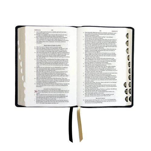 Legacy Standard Bible, Handy Size Paste-Down Black Cowhide Red Letter Indexed
