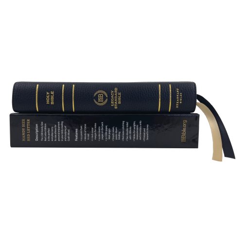 Legacy Standard Bible, Handy Size Paste-Down Black Cowhide Red Letter Indexed