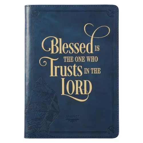 Journal Classic Navy Blessed is the One Who Trusts Jer. 17:7