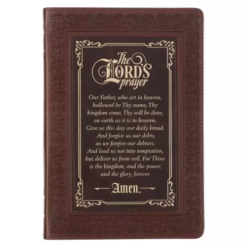 The Lord's Prayer Journal: Ribbon Marker, Debossed Brown Faux Leather Flexcover