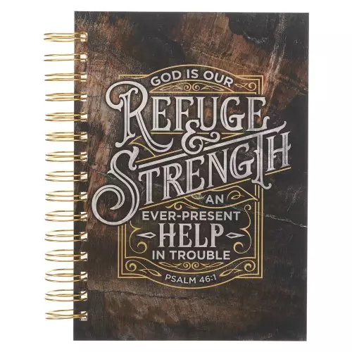 Journal Wirebound Brown Refuge & Strength Ps. 46:1