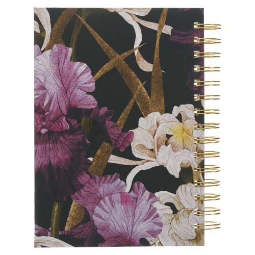 Journal Spiral Plum Floral Strong & Courageous Josh. 1:9