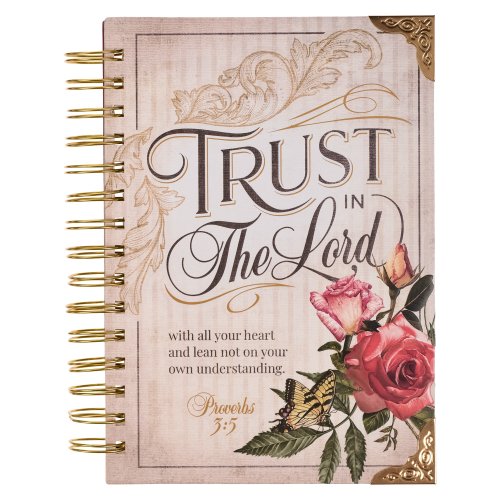 Journal Spiral Cream/Burgundy Trust in the Lord Floral Prov. 3:5