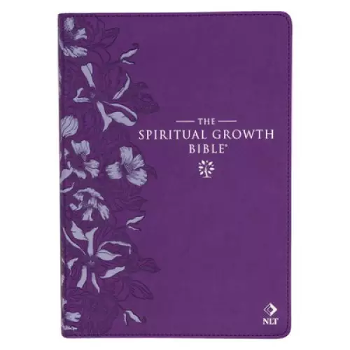 NLT, The Spiritual Growth Bible Faux Leather, Purple Floral