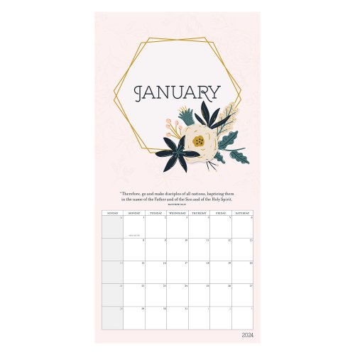 2024 Walk by Faith - 2 Corinthians 5:7 Large Wall Calendar