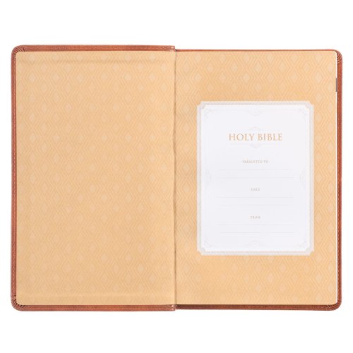 KJV Holy Bible, Standard Size Faux Leather Red Letter Edition - Thumb Index & Ribbon Marker, King James Version, Tan Cross