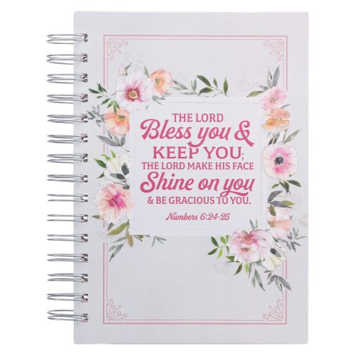 Journal-Wirebound-Floral/Stripes Bless You Num. 6:24-25