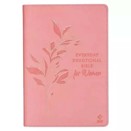 Devotional Bible NLT for Women Faux Leather, Pink