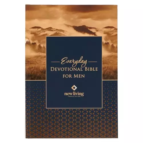 Gold and Navy Mountain View Hardcover NLT Everyday Devotional Bible for Men