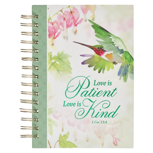 Journal Spiral Green Love 1 Cor. 13:4