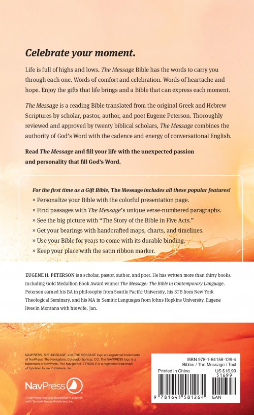 The Message Bible, Deluxe Gift Edition, Bible, Purple, Imitation Leather, Paraphrase, Presentation Page, Maps, Ribbon Marker