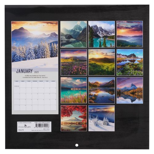 Christian Art Gifts Inspirational 2023 Wall Calendar - Faith Can Move Mountains, 10x10