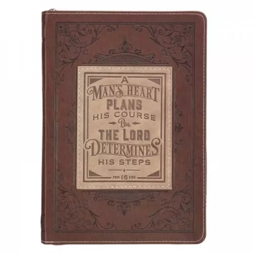 Journal Classic Zip Brown Two-tone A Man's Heart Prov. 16:9