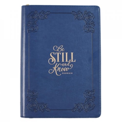 Journal Classic Zip Navy Be Still Ps. 46:10