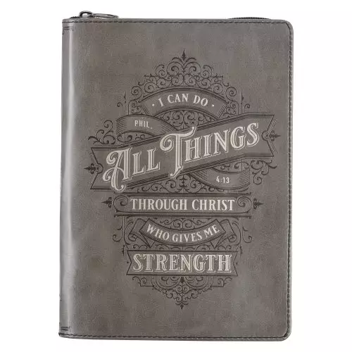 I Can Do All Things Classic LuxLeather Zip Journal