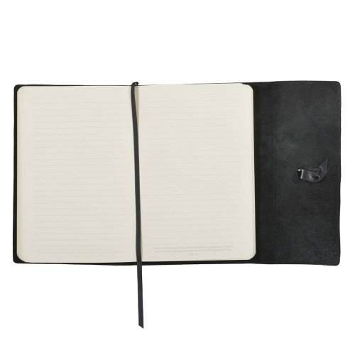 Journal Classic Full-grain Leather w/Wrap Black Commit to the Lord Prov. 16:3