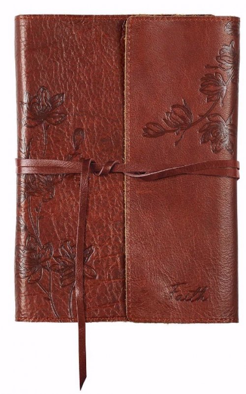 Journal Classic Full-grain Leather w/Wrap Brown Faith