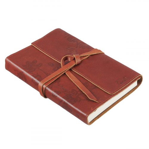 Journal Classic Full-grain Leather w/Wrap Brown Faith