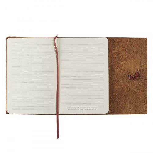 Journal Classic Full-grain Leather w/Wrap Brown Faith
