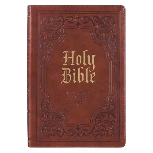 KJV Study Bible LP Faux Leather, Dark Brown