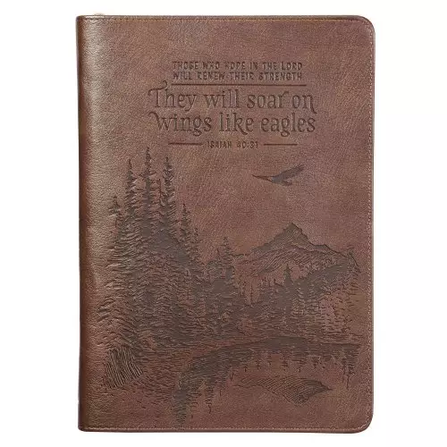 Journal-Classic LuxLeather-They Will Soar On Wings Like Eagles-Brown