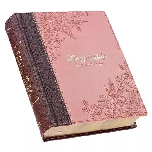 KJV Note-taking Bible Faux Leather HC, Brown/Pink