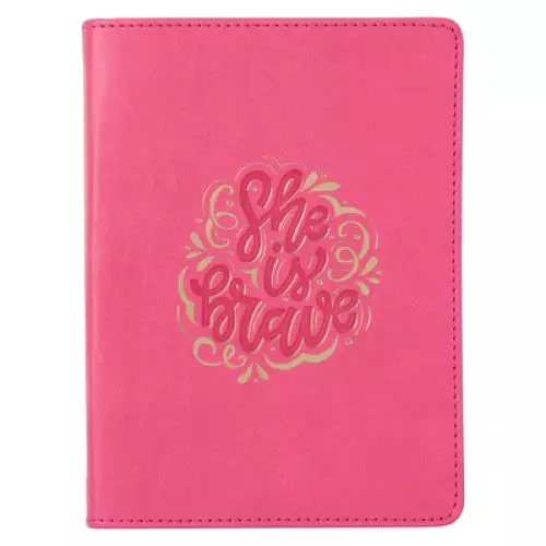 Journal Handy Faux Leather-She Is Brave