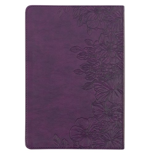 KJV Bible Thinline LP Faux Leather, Purple Floral