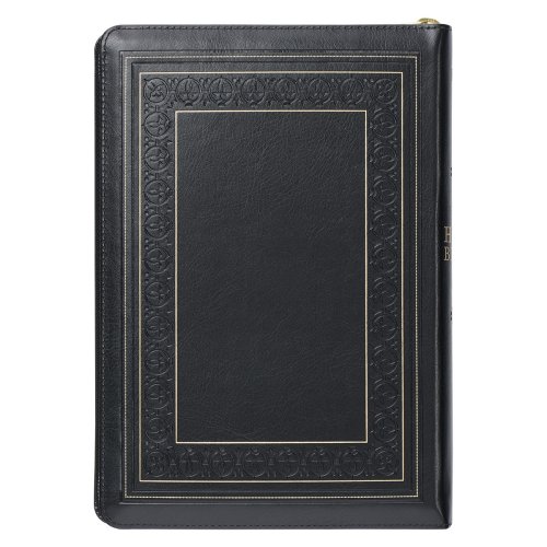 KJV Bible Giant Print Full-size Faux Leather, Black w/zipper