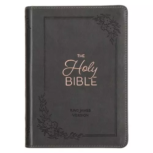 KJV Bible Compact LP Faux Leather, Gray