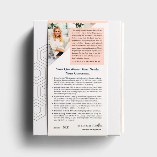 Candace Cameron Bure - One Step Closer - NLT Bible - Warm Grey Cloth Over Board