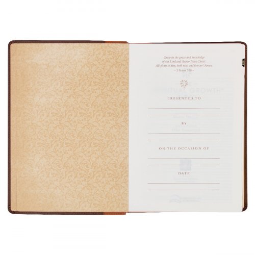 NLT Spiritual Growth Bible, Brown and Tan, Imitation Leather, Articles, Book Introductions, Character Profiles, Cross-References, Topical Index, Presentation Page, Ribbon Markers, Thumb Index
