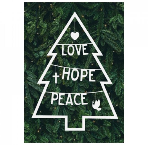 Love, Hope, Peace Christmas Tree Cards (pack of 6)