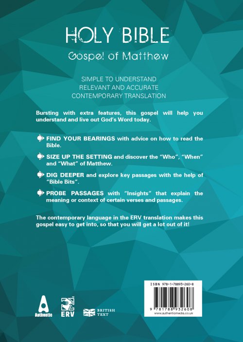 ERV Holy Bible Gospel of Matthew, Anglicized