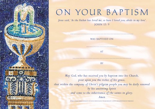 Traditional Baptism Certificate - Pack of 10