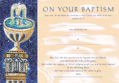 Traditional Baptism Certificate - Pack of 20