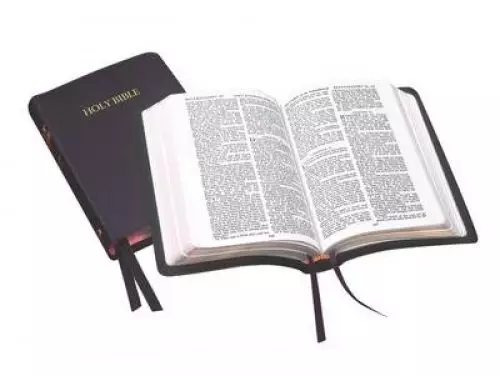 KJV Compact Bible, Black, Leather, Presentation Box, One Year Reading Plan, Illustrations, Gilt-Edged, Ribbon Marker, Presentation Page